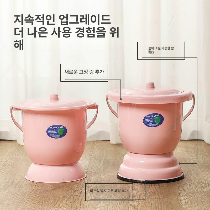 요강 간이 소변기 접이식 베이직 임산부 차박 이동식좌변기 화장실난간 이동식변기 캠핑용 노인 소형회색블루 - 상세 이미지 4