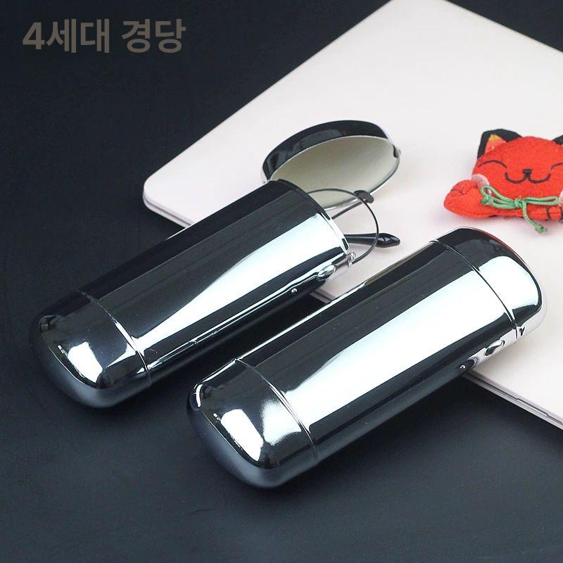 스텐안경케이스 하드 안경집 선글라스케이스 돋보기 보관 스테인리스 수납 안경홀더 스파클링실버 스테인리스 스틸 - 상세 이미지 2