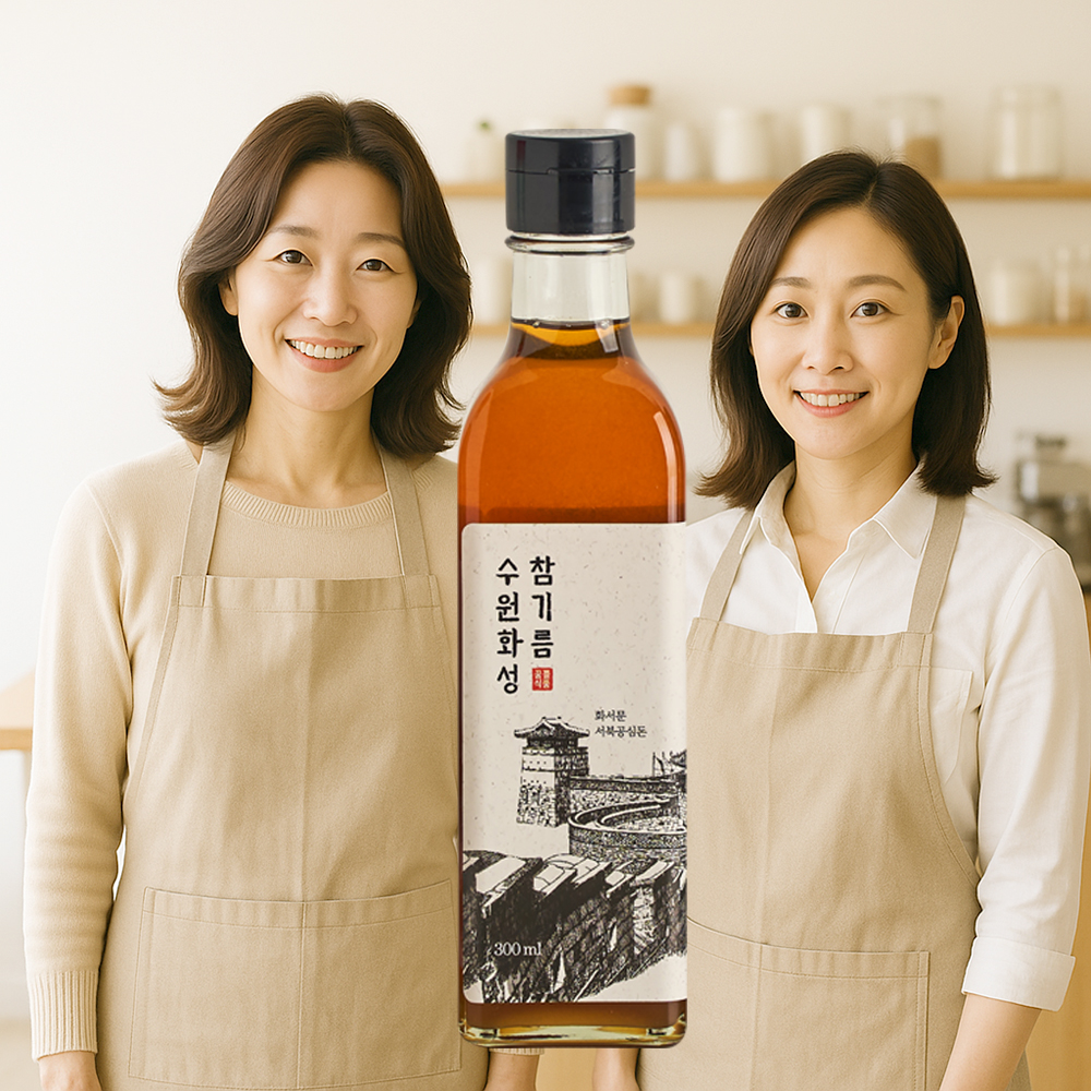 [국내제조] 저온압착 방앗간 진한 들기름 300ml+300ml 2P 선물세트 답례품 - 상세 이미지 5