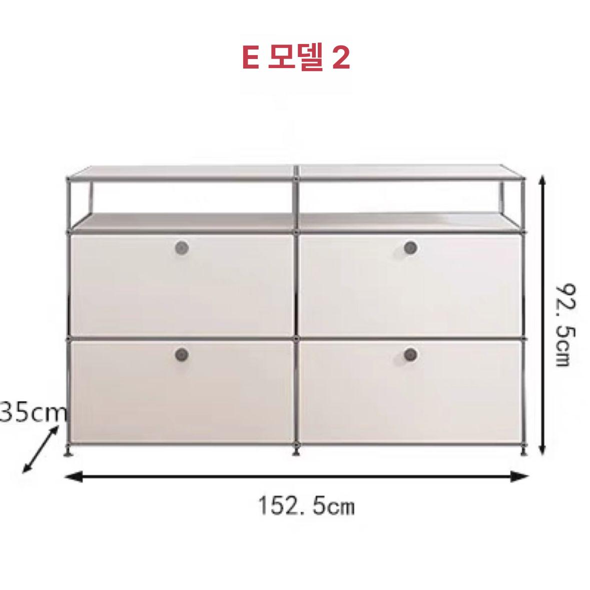 미드센추리 수납장 거실장 컬러 디스플레이 가구 127x37x161 - 상세 이미지 5