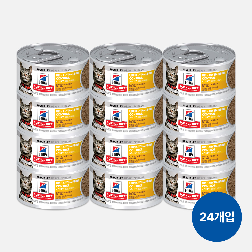 힐스 고양이사료 어덜트 유리너리 헤어볼 컨트롤 스튜 주식캔 82g X 24개