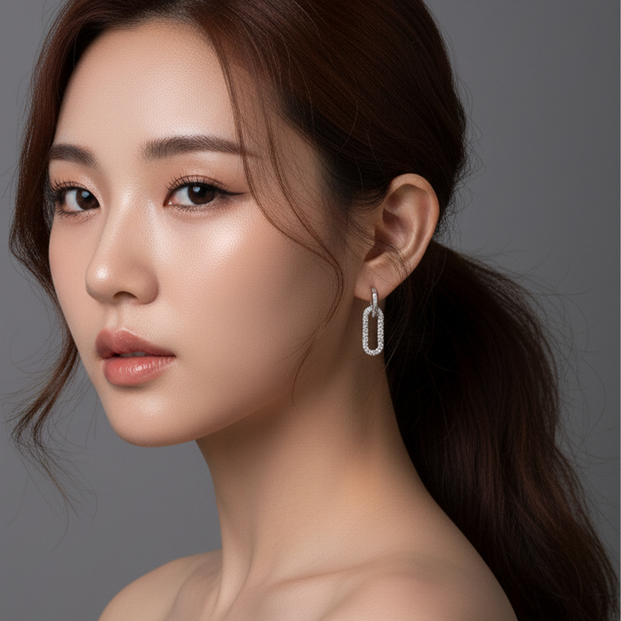 릴리골드 원터치 드롭 오벌링 14k 18k 금 도금 귀걸이 - 상세 이미지 2