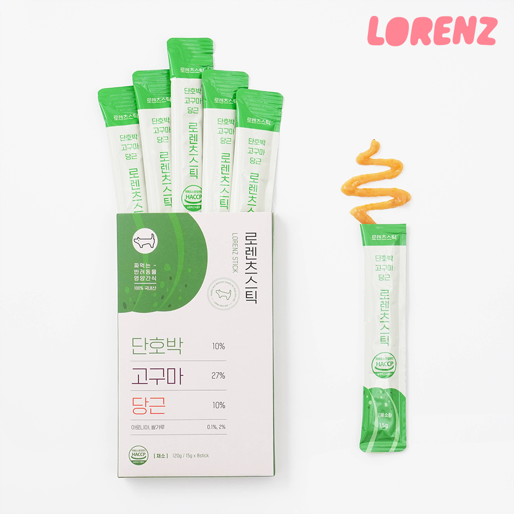로렌츠 스틱 강아지 고양이 츄르 퓨레 짜먹는 간식 단호박+고구마+당근, 120g, 1개
