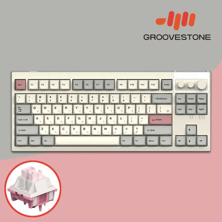 엠스톤 그루브스톤 GV8M 8K 무선키보드 라이트P, 저소음 코랄축, 38g