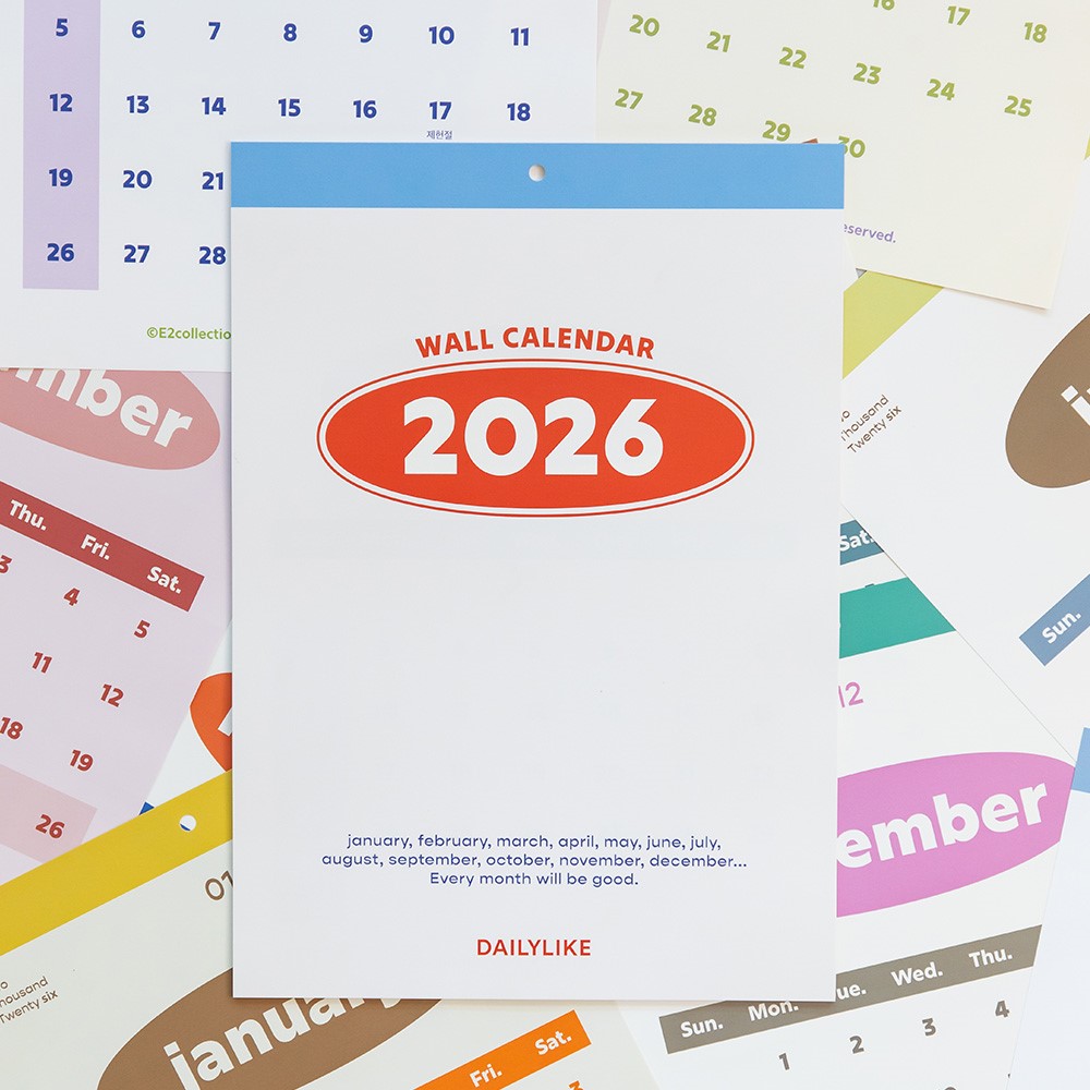 A3 달력 2026 년 월 캘린더 26년 벽달력 뉴트로 심플 상세 이미지 3