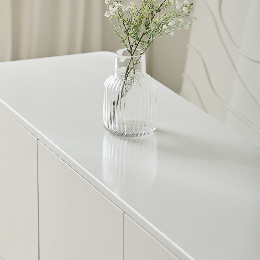 멜리나 하이그로시 높은거실장 2000 2000x400x430mm, 크림화이트