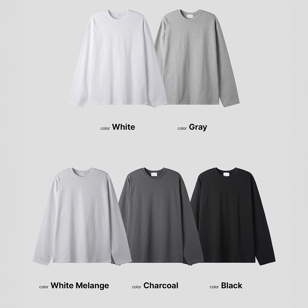 1+1 쭉티 남자레이어드티 무지긴팔티 - 상세 이미지 2