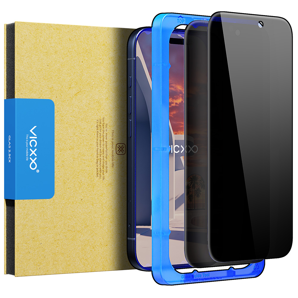 빅쏘 2.5CX 사생활 보호필름 강화유리 아이폰17 프로, 2매입