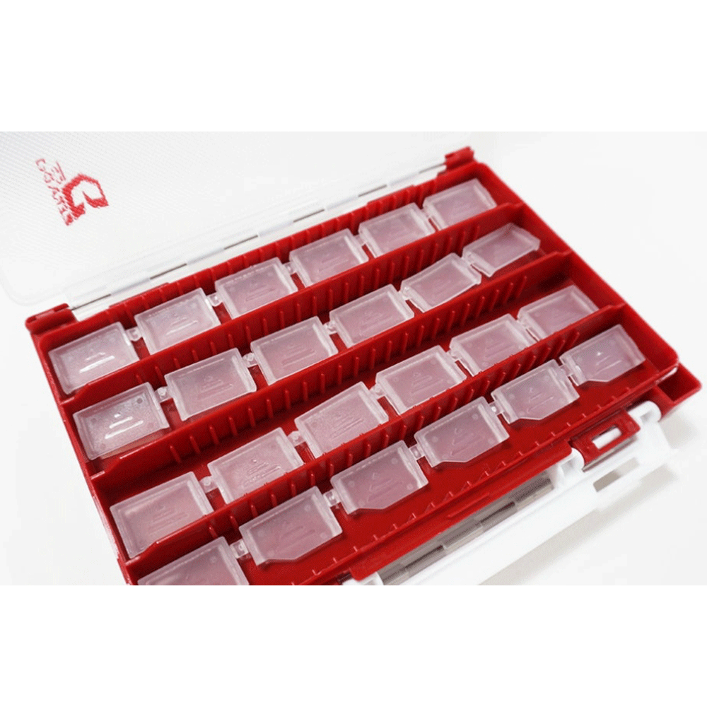 데스페라도 양면 지그헤드 미노우 루어 낚시 바늘 소품 태클박스 케이스 17.2X10.5X3.8cm, 레드 - 상세 이미지 5