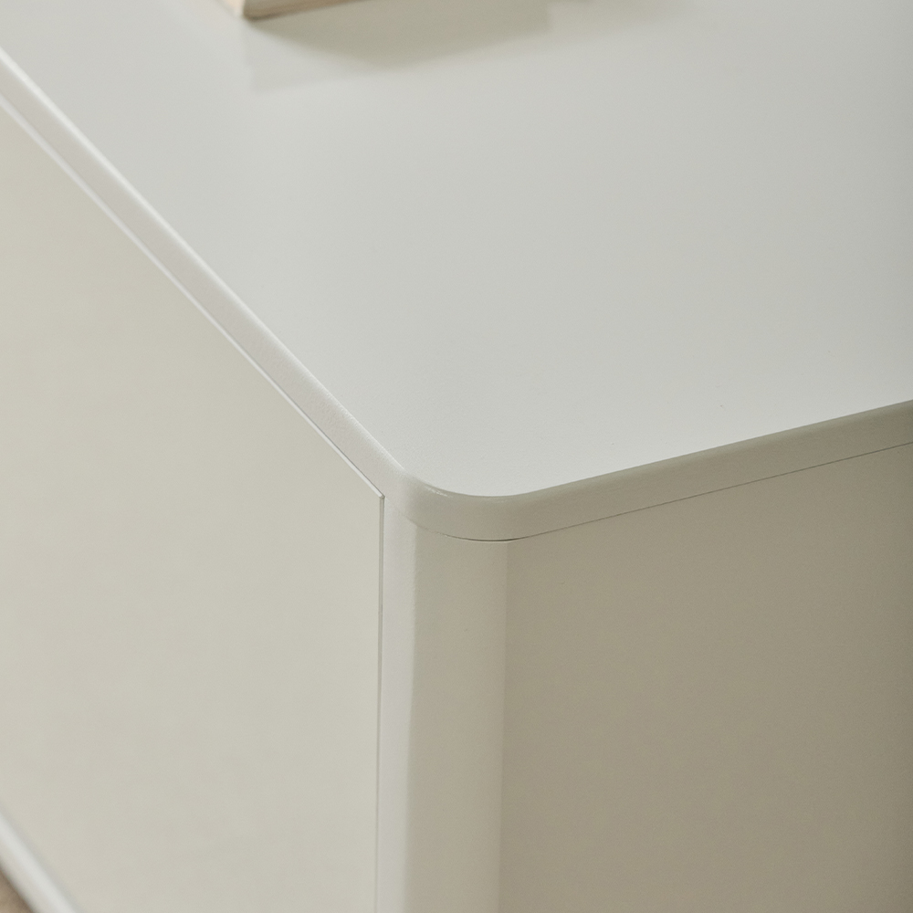 멜리나 하이그로시 높은거실장 2000 2000x400x430mm, 크림화이트