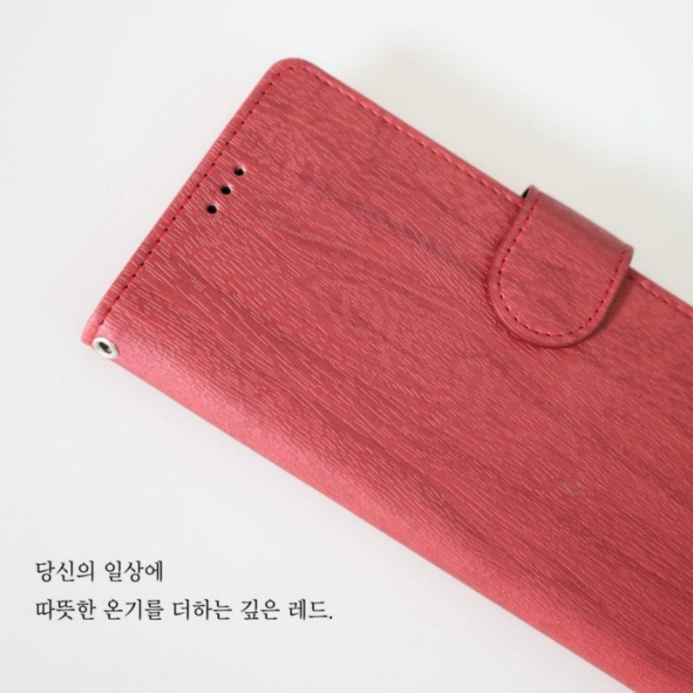 카드 지갑형 폰케이스 우드패턴 레드, 갤럭시와이드4 SM-A205S - 상세 이미지 3