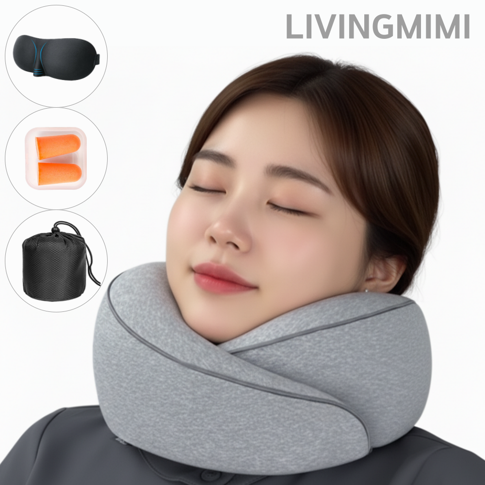 리빙미미 목베개, 여행의 필수템, 편안한 여행, 꿀잠 보장, 기내 필수품