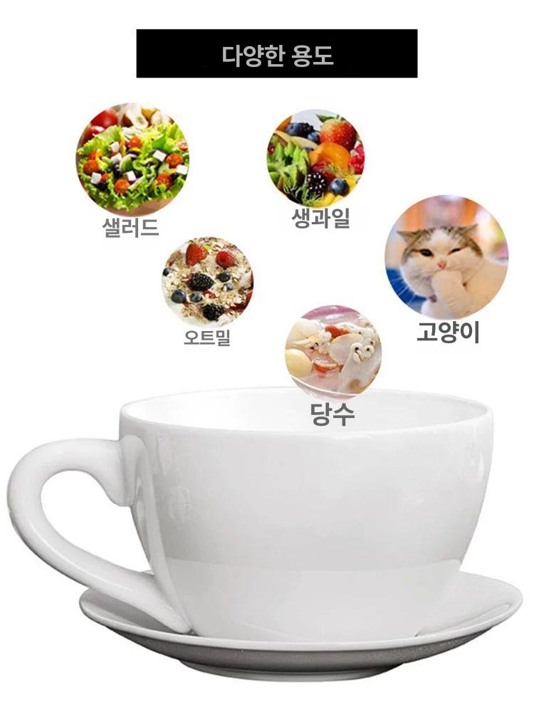 초대형 커피잔 머그 웃긴 도자기 커피 컵 선물 카페 6.3L 컵 받침대 포함 - 상세 이미지 3