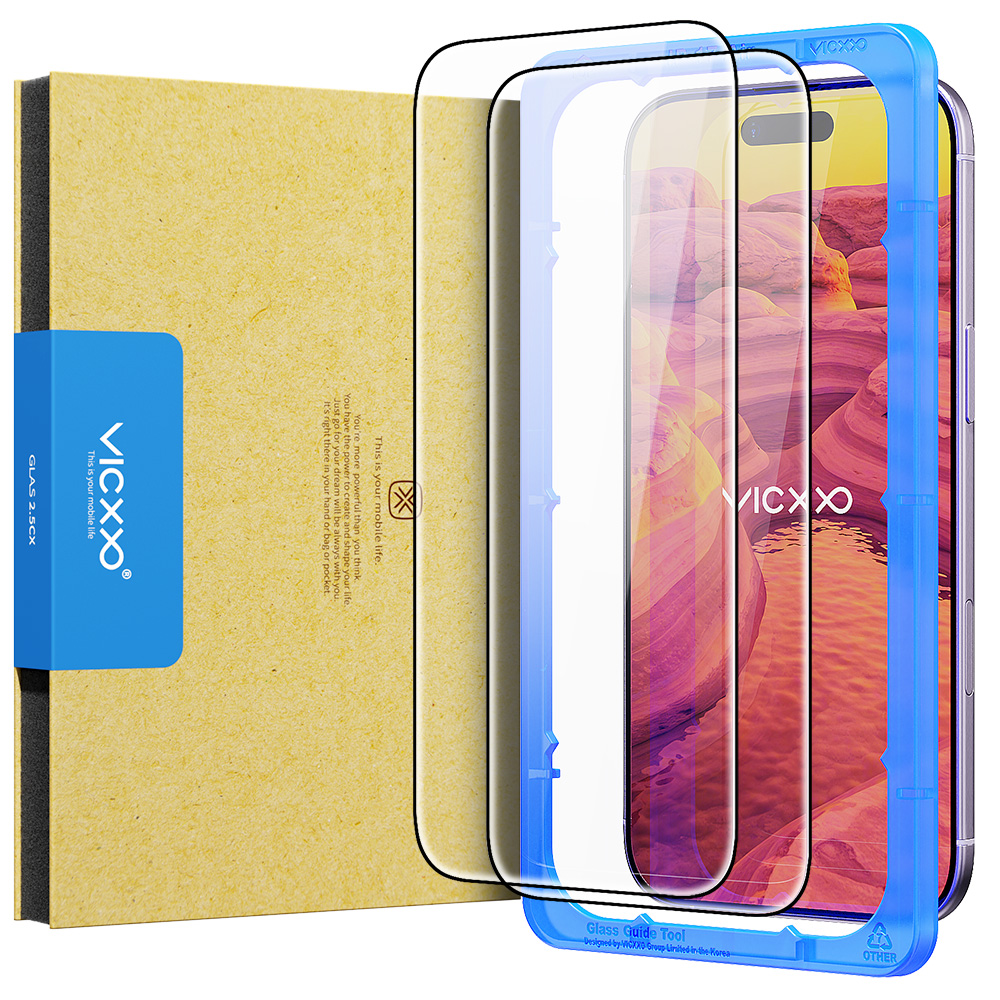 빅쏘 2.5CX 지문인식 강화유리 액정보호필름 아이폰 에어, 2매입