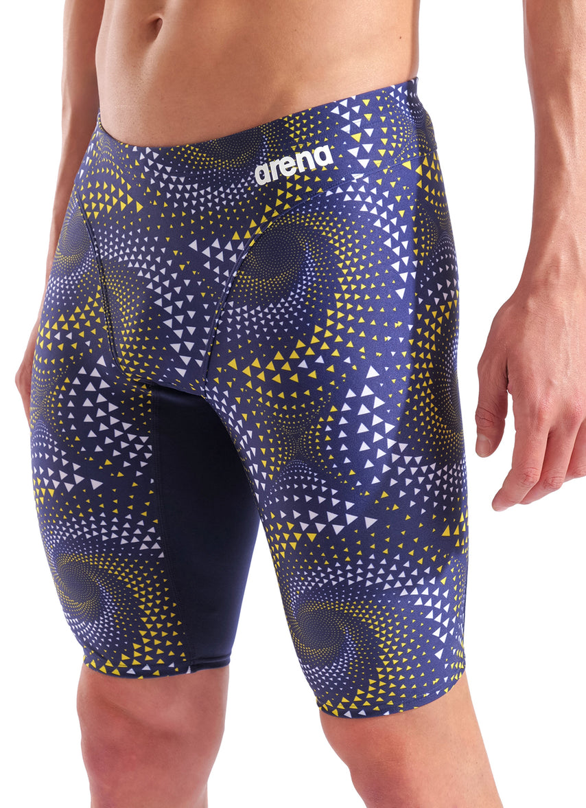 아레나 남성 팀 파이어플로우 재머 5부 수영복 Navy/Yellow, 22 - 상세 이미지 4