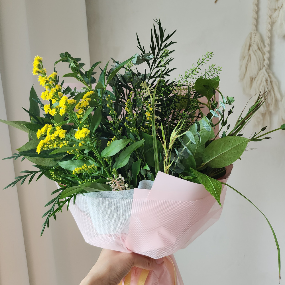 [화담소] 초록소재 자연 담아 드림 생화 꽃다발 택배 꽃집 생일 축하 - 상세 이미지 2