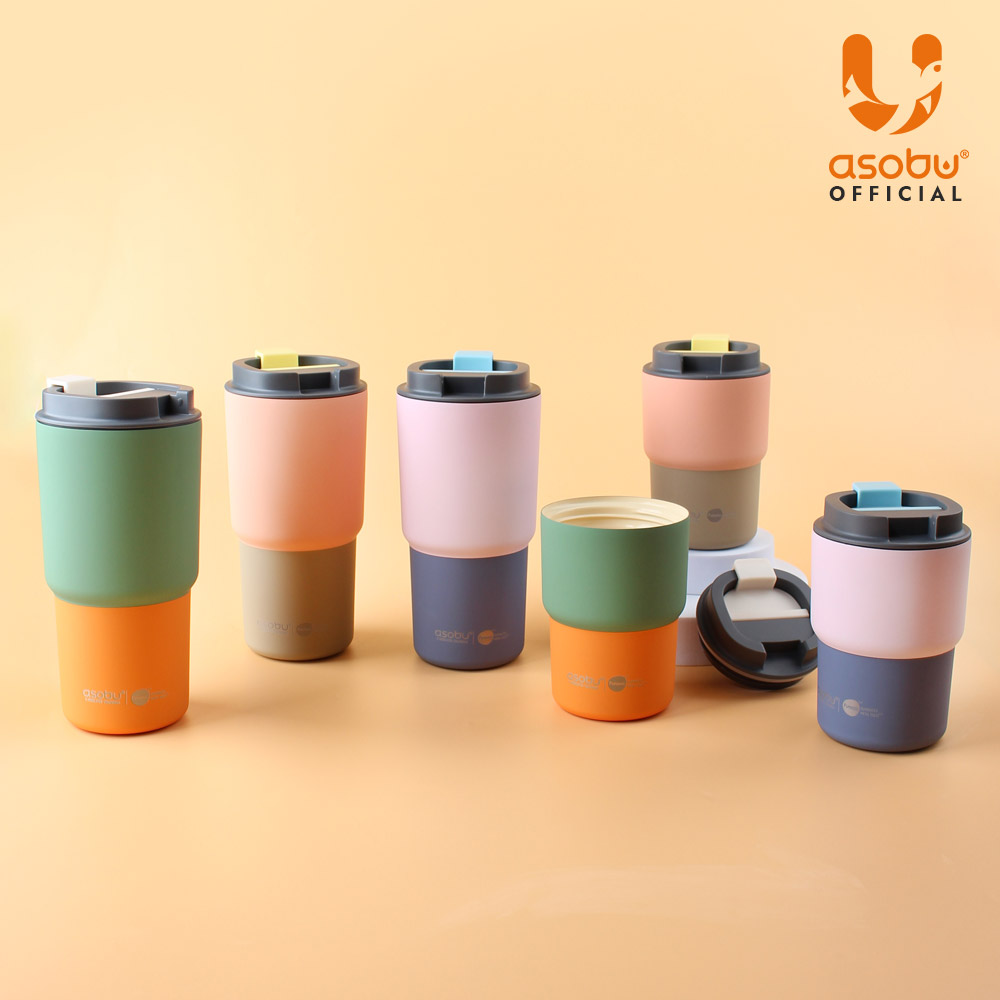 [1+1] 캐나다 아소부 세라믹코팅 스텐 보온보냉 퓨라믹 텀블러 커피익스프레스 360ml+픽미업 파스텔 650ml - 상세 이미지 3