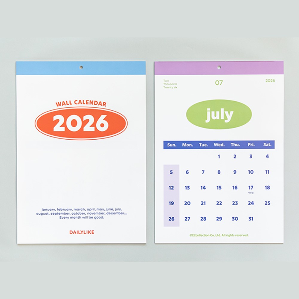 A3 달력 2026 년 월 캘린더 26년 벽달력 뉴트로 심플 상세 이미지 7