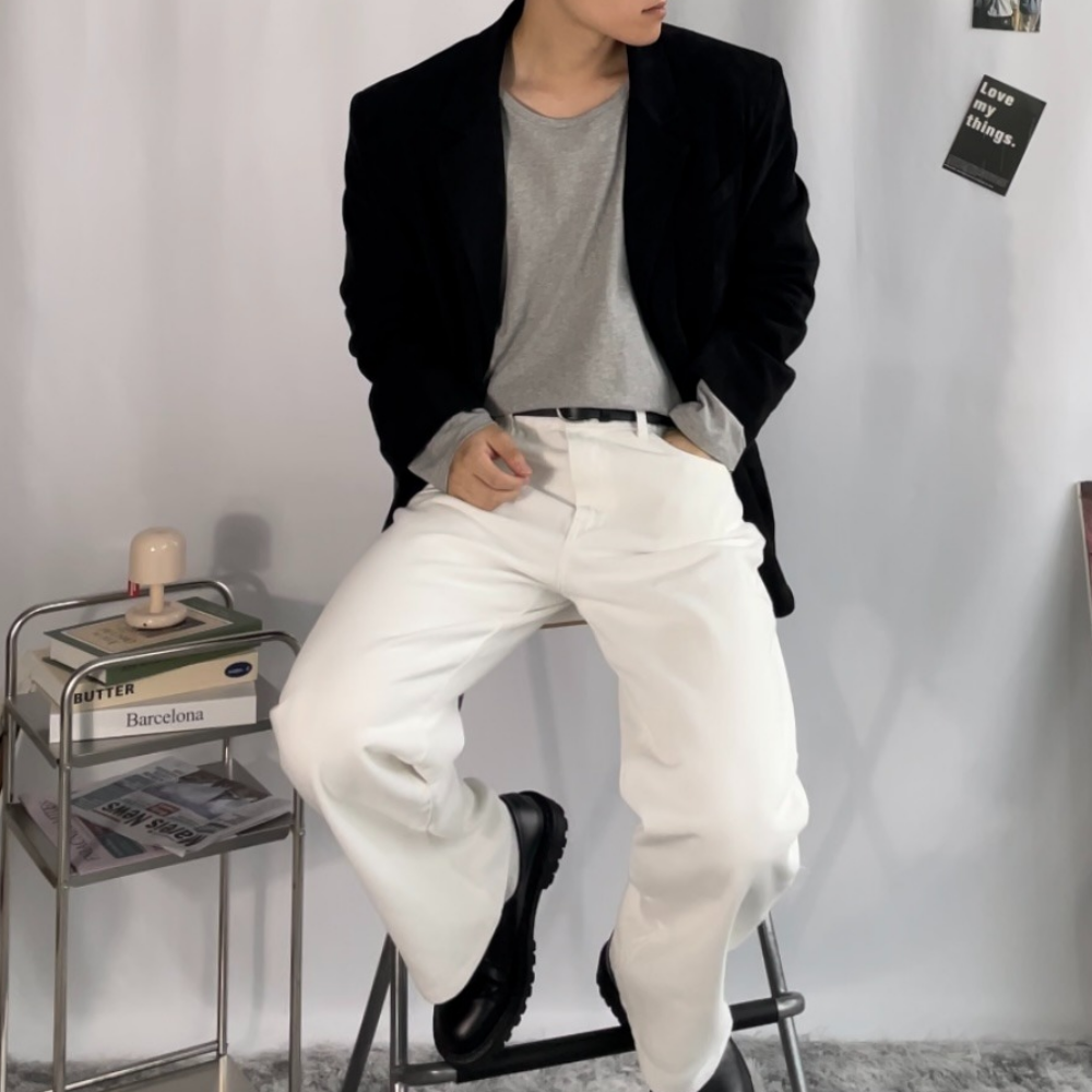 남성 스웨이드블레이저 크롭자켓 데일리룩 가을 남자자켓 - 상세 이미지 3