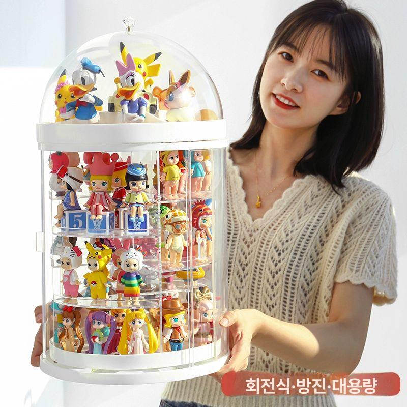 피규어 장식장 회전 원형 진열대 디스플레이 아크릴 스카이블루 - 상세 이미지 2