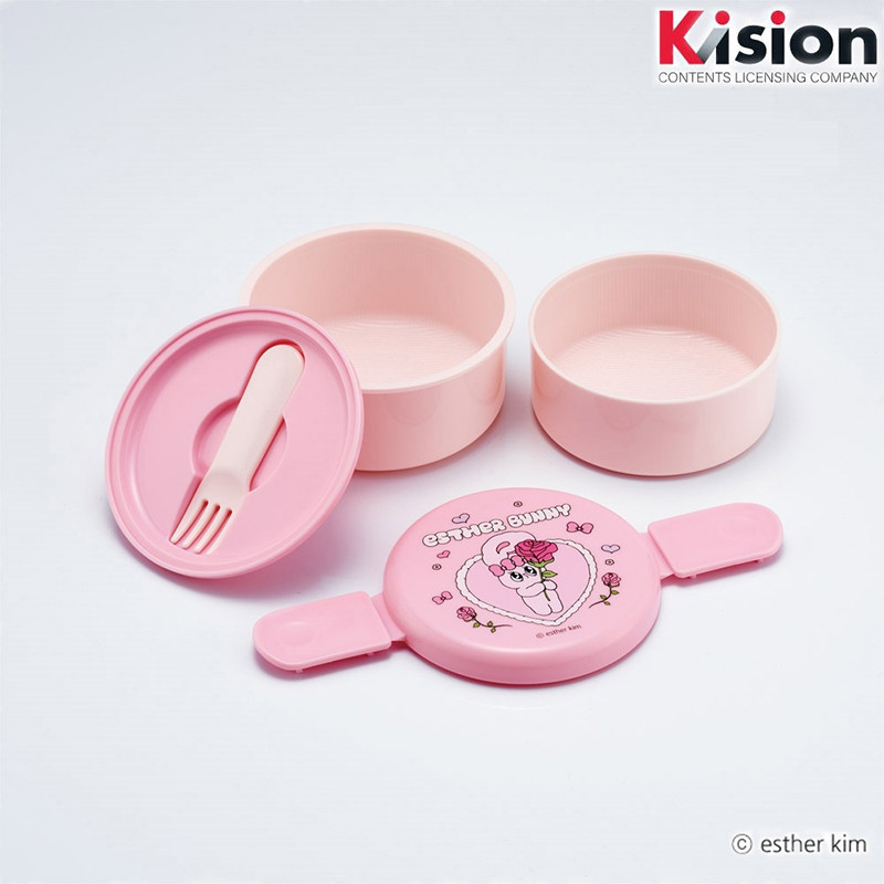 [발주상품 2~4 영업일 후 발송예정] 스케이터 에스더버니 캐릭터 원형2단 포크 도시락 500ml ONWR1 - 주방·식기 - 하카타몰