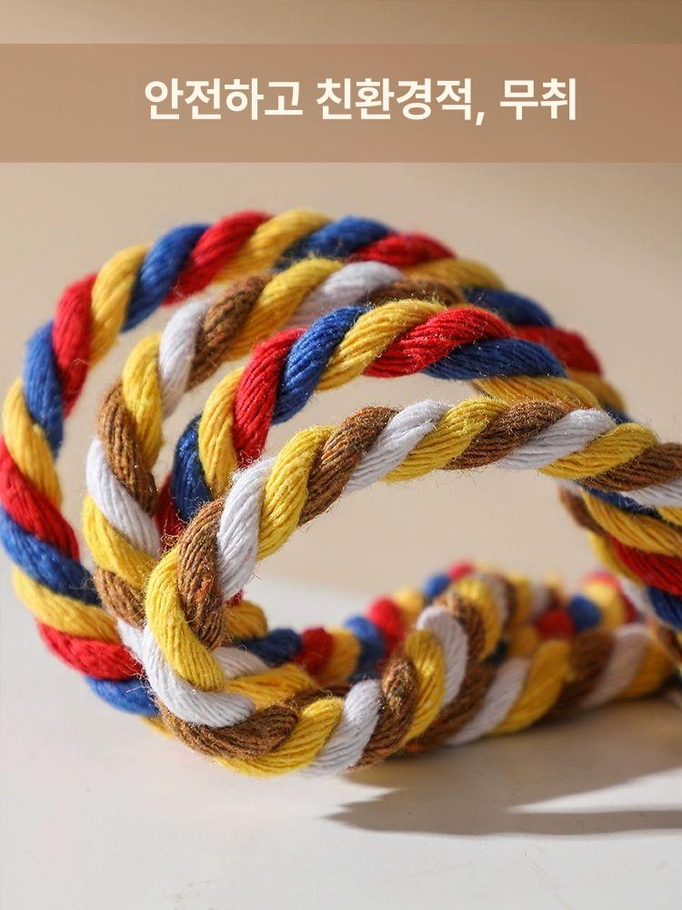 색깔 로프 감성 해먹고정 밧줄 꽈배기 빨래줄 텐트고정 고정 빨강 탄성로프 캠핑로프 1번 레드 화이트 블랙 - 상세 이미지 5