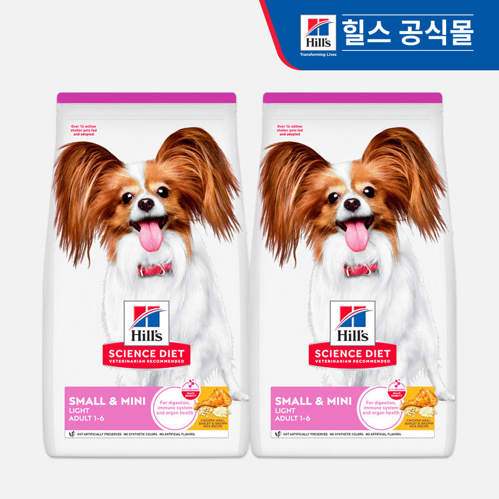 힐스 강아지사료 어덜트 라이트 스몰 앤 미니 1.5kg x 2개 가격 비교 힐스코리아 공식대리점 힐스 강아지사료 어덜트 라이트 스몰 앤 미니 1.5kg x 2개