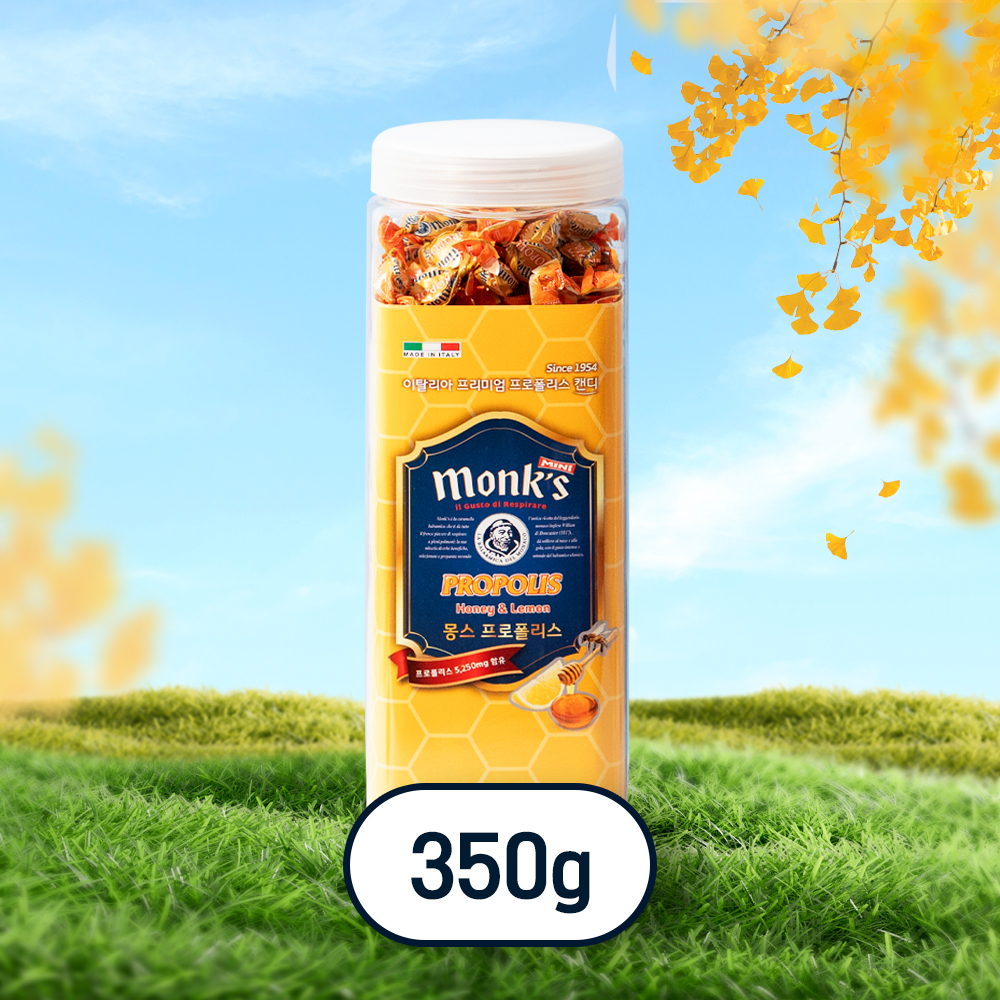 몽스 프로폴리스 캔디 이탈리아 민트 목캔디 박하사탕 350g, 1개 - 메인 이미지