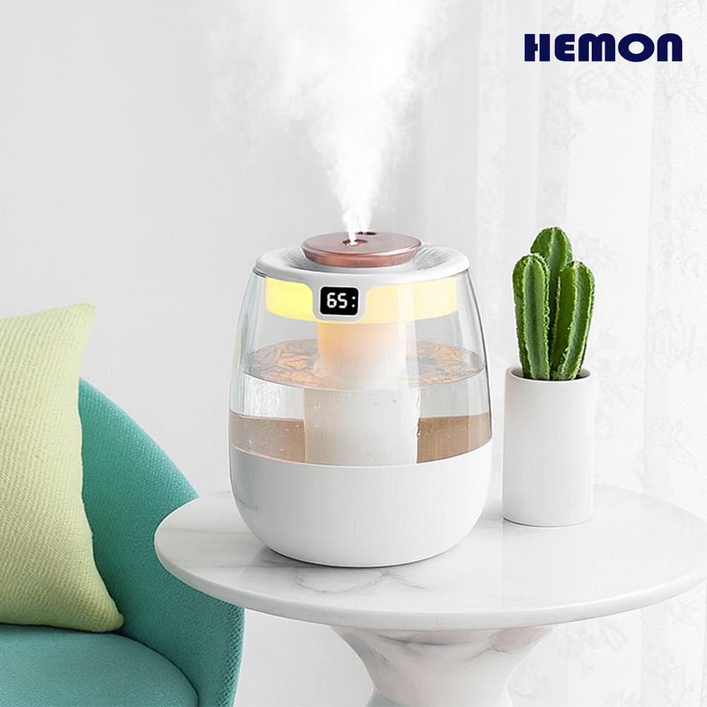 헤몬 에그포그 미니가습기 초음파 저소음 무드등 탁상용 책상용 1.2L