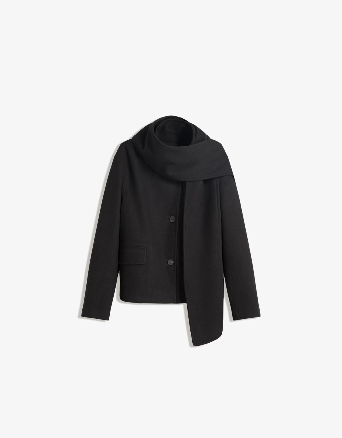 버쉬카 소프트 블랙 스카프 테일러드 재킷 6627/741 BLACK - 메인 이미지