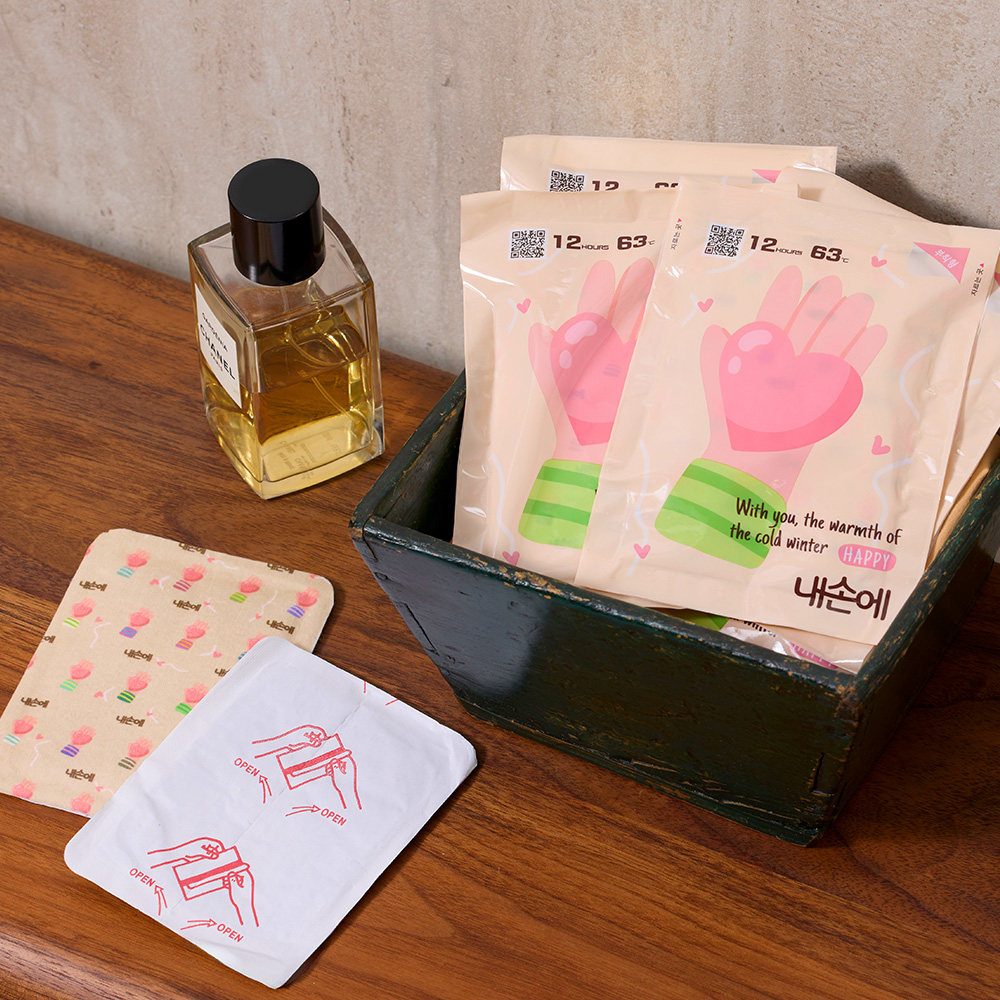 내손에 국내생산 캠핑용 부착형 찜질 핫팩 세트 (옷에 붙이는 손난로) 45g, 30개