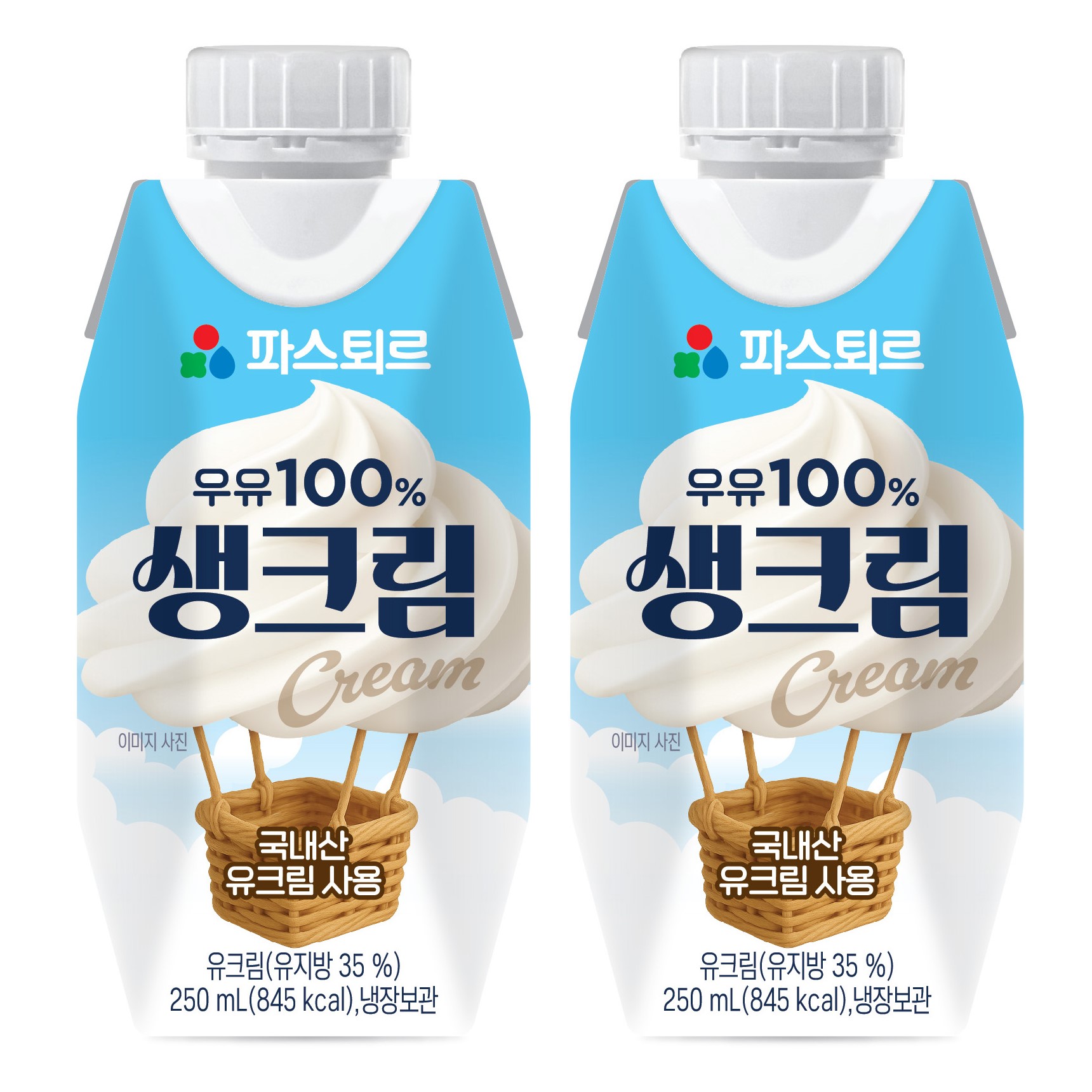 파스퇴르 우유100% 생크림 250ml, 24개 - 상품 이미지