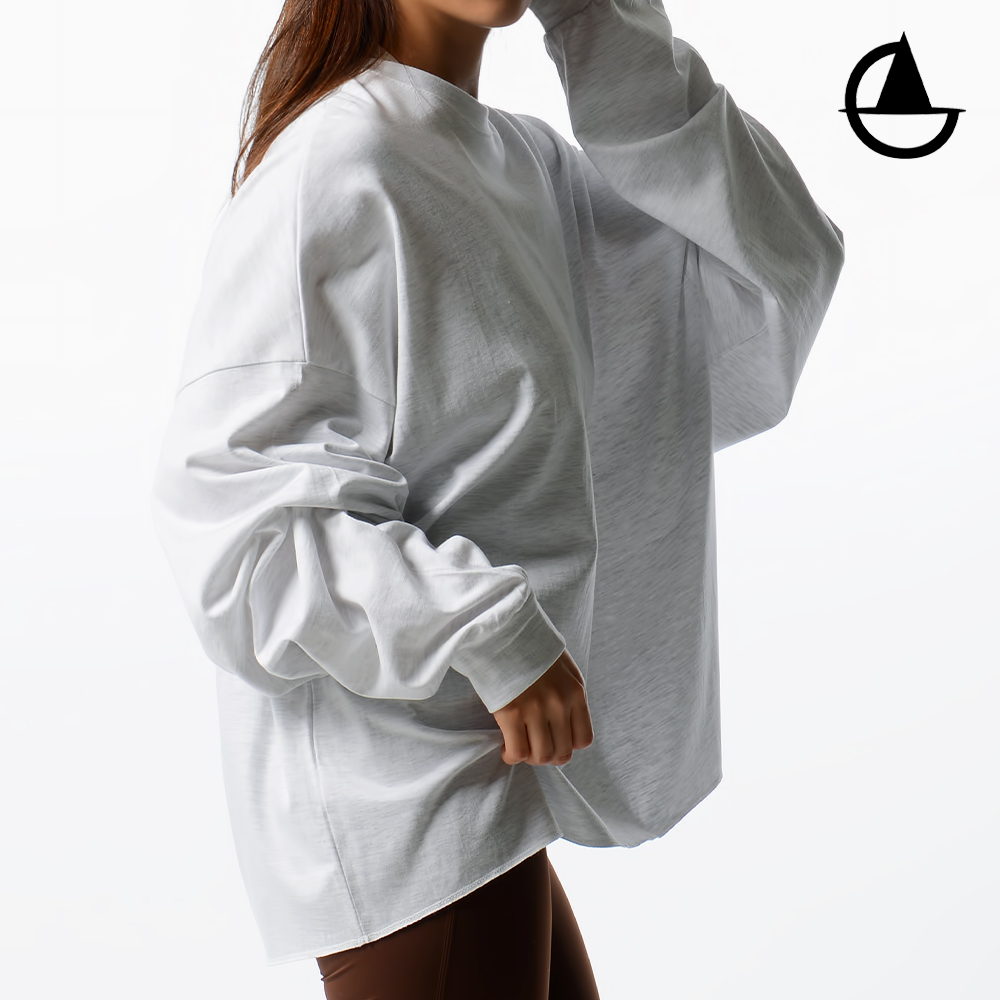 그리니치 힙 라인커버 오버핏 프리컷팅 맨투맨 박스티셔츠 요가복 - 상세 이미지 4