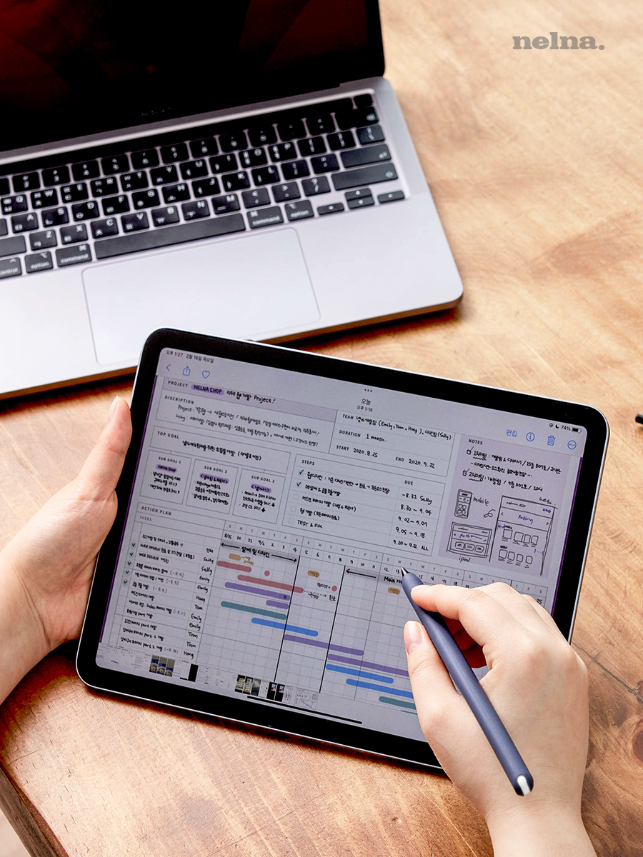 [10.9&11형/세로형] B-3. 낼나 아이패드 에어4,5 종이질감 필름 2매입