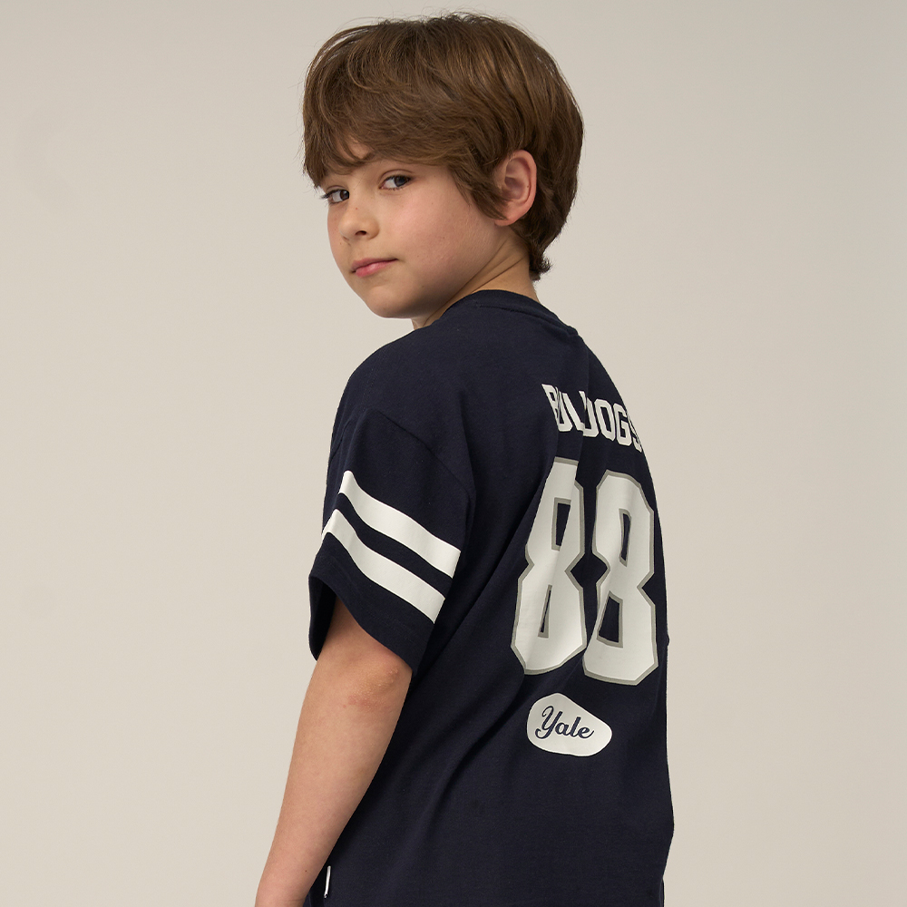 예일키즈 소매 포인트 바시티 하프 셔츠 A5M019 - 상세 이미지 2