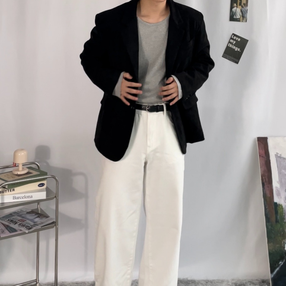 남성 스웨이드블레이저 크롭자켓 데일리룩 가을 남자자켓 - 상세 이미지 4