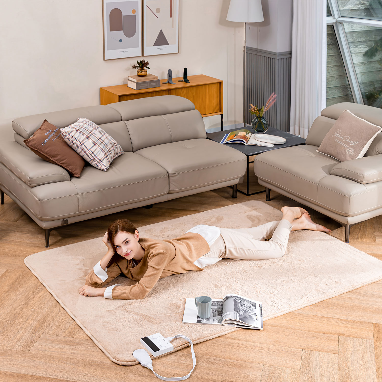 신일 전기매트 더블사이즈 전기장판 온열매트 2인용 탄소매트 전기요 전자파차단 간편한 물세탁