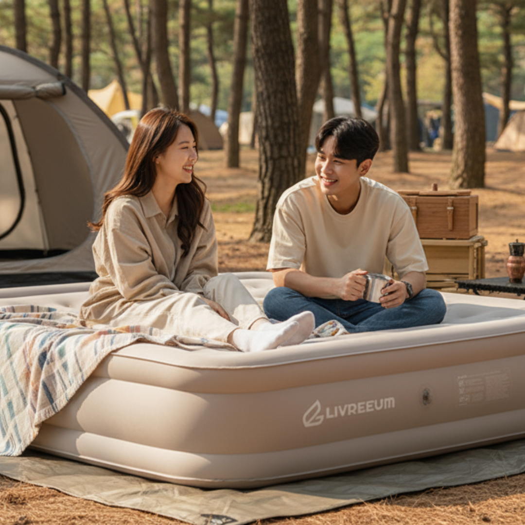 [2차 재입고]에어매트 40cm 자충 차박 캠핑 에어매트리스 더블