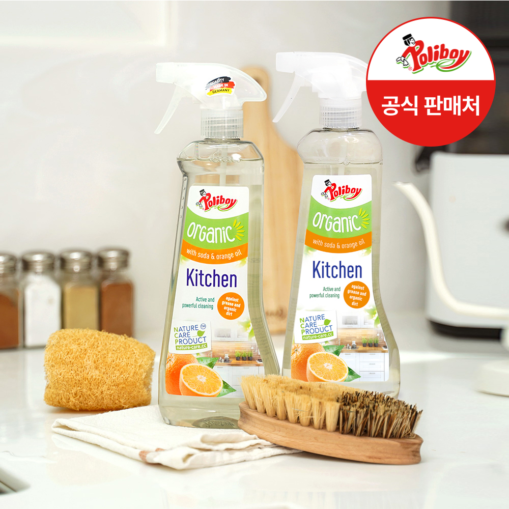폴리보이 오가닉 오렌지 키친 클리너 500ml 2개 식탁 싱크대 냉장고 청소 주방 세정제 - 상품 이미지