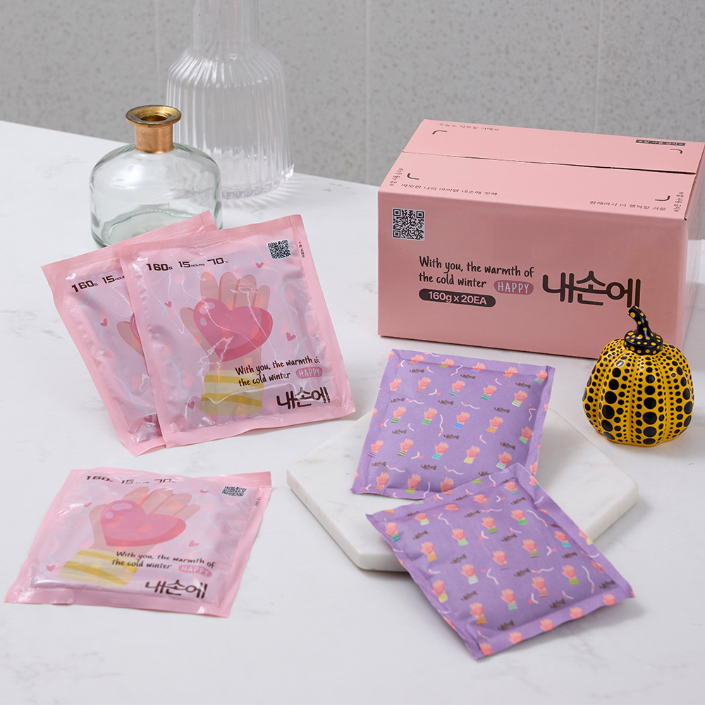 [네이버단독] 내손에 국내생산 군용 캠핑용 대용량 손난로 핫팩 160g, 20개