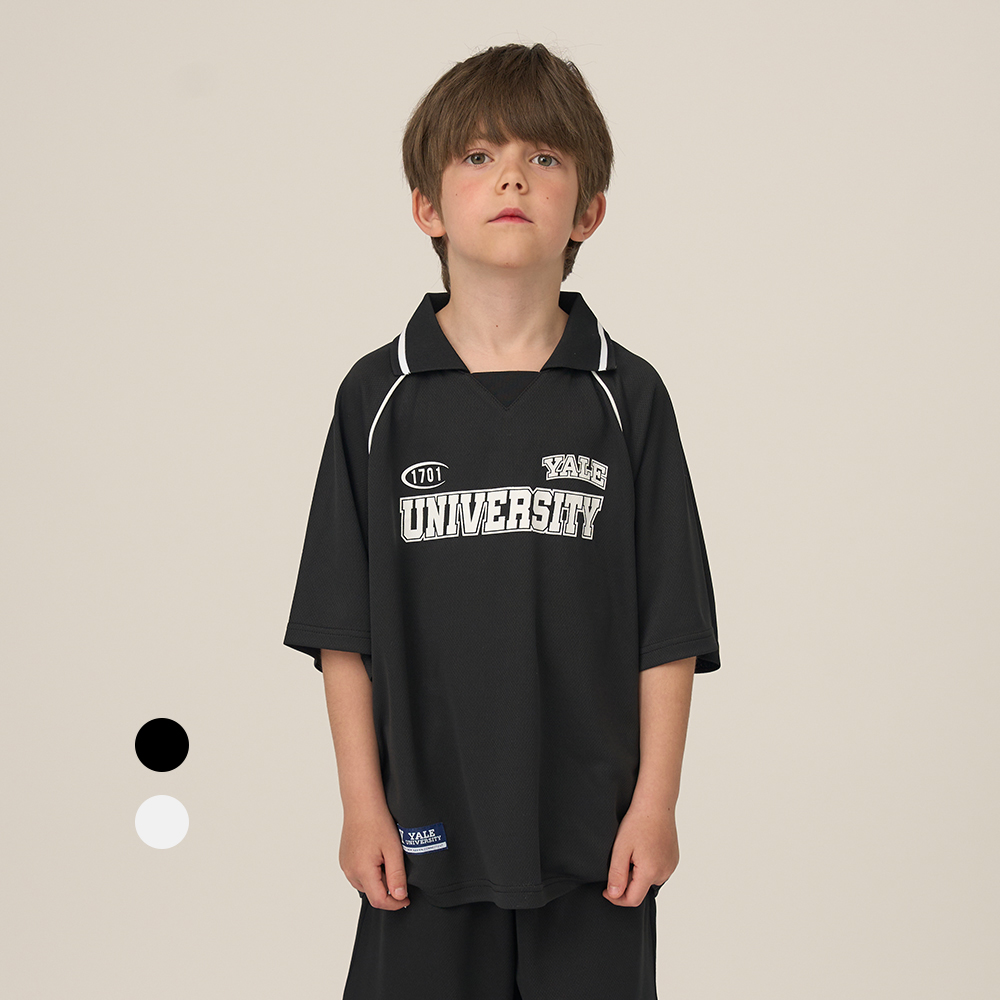 예일키즈 래글런 저지 배색 하프 티셔츠 A5M009