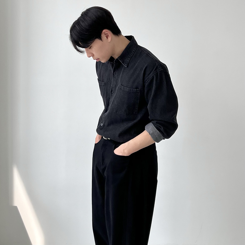 남자청남방 남자데님셔츠 투포켓셔츠 이미지 6