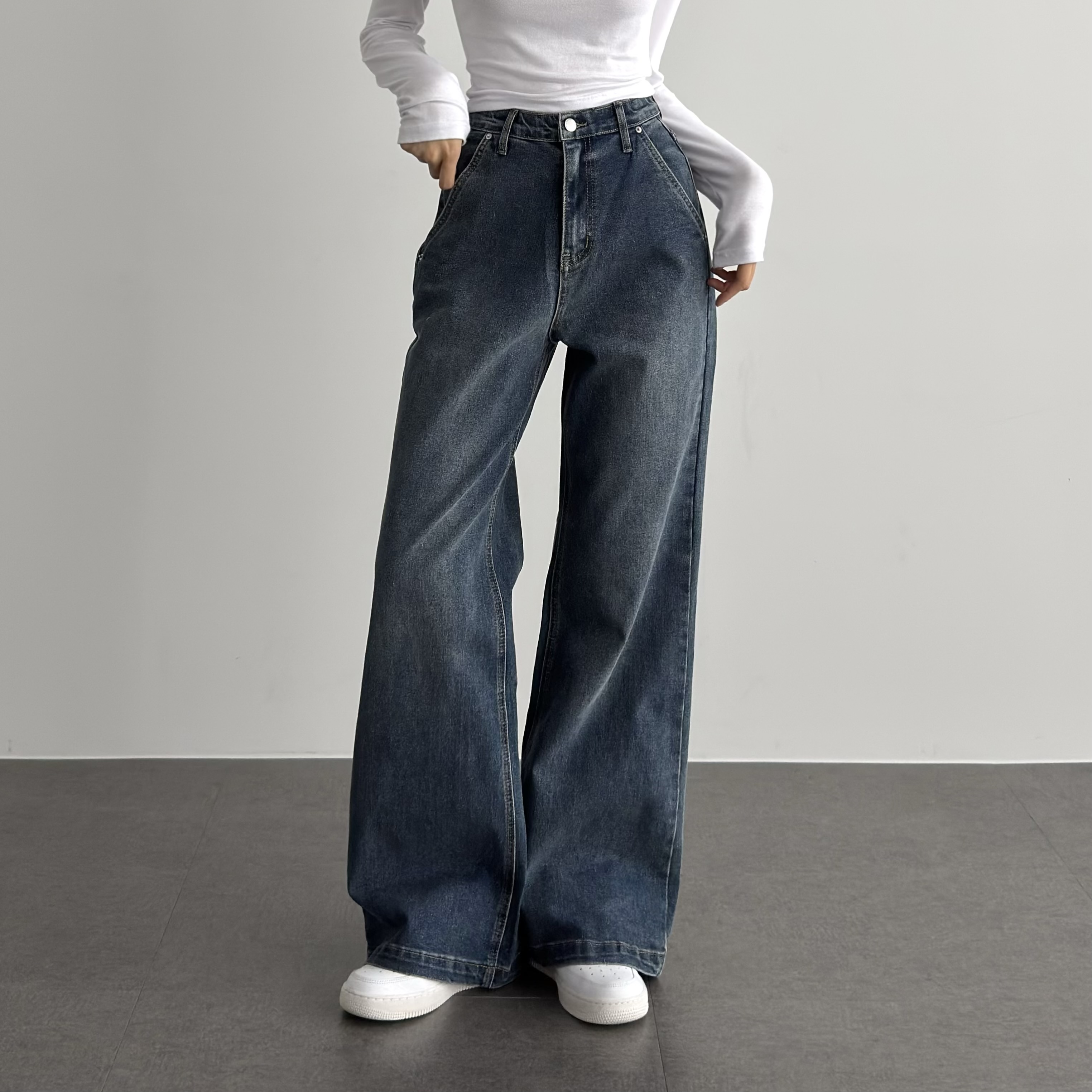 여성 슬림라인 스판 부츠컷 청바지 데님팬츠