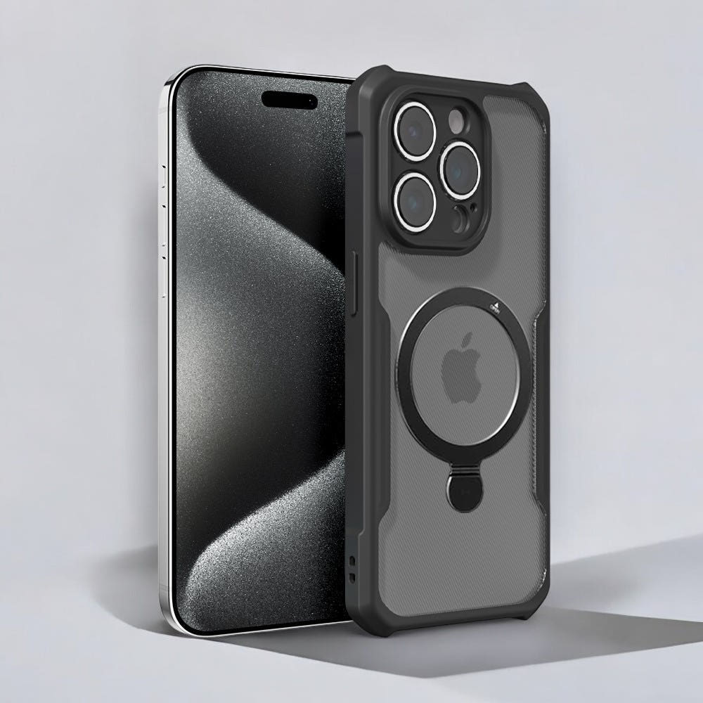 풀커버 범퍼 맥세이프 케이스 블랙, 아이폰14 프로 맥스 - 상품 이미지