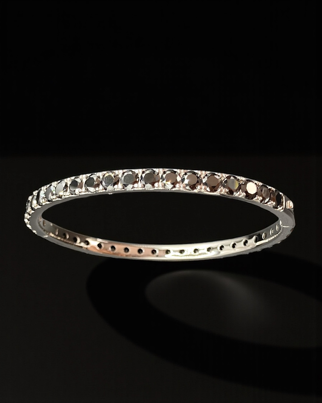 [Black Moissanite Tennis] 올블랙 모이사나이트 테니스 팔찌 S925 데시레아 - 상세 이미지 2