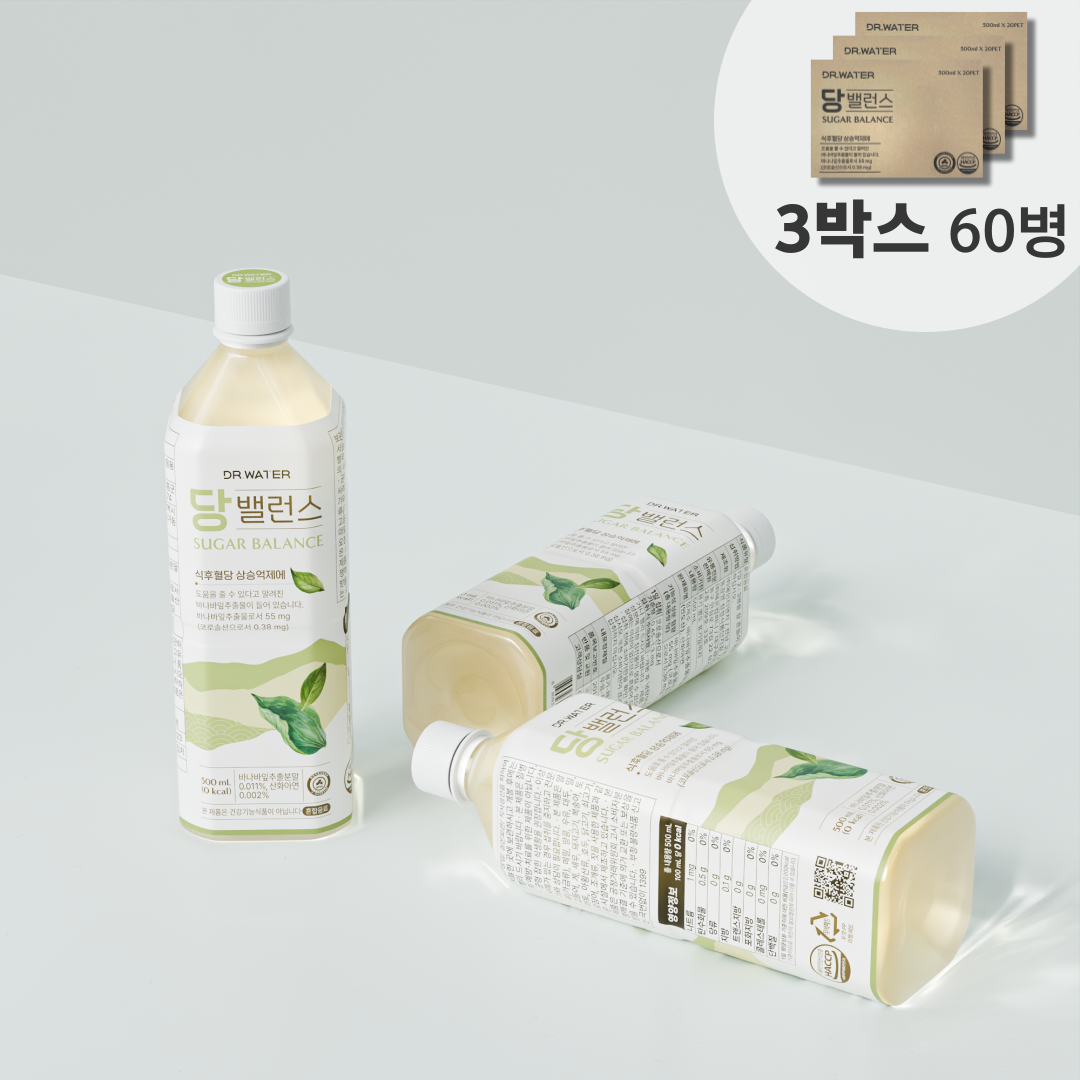 닥터워터 당밸런스 500ml 60병 바나바잎 추출물 혈당물대신 차 음료 코로솔산 권약사 - 상품 이미지