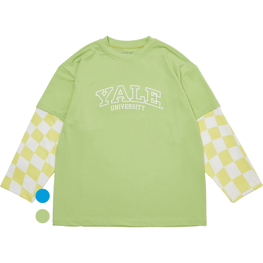 예일키즈 체커 레이어드 아쿠아 래쉬가드 티셔츠 A5M039 - 상품 이미지