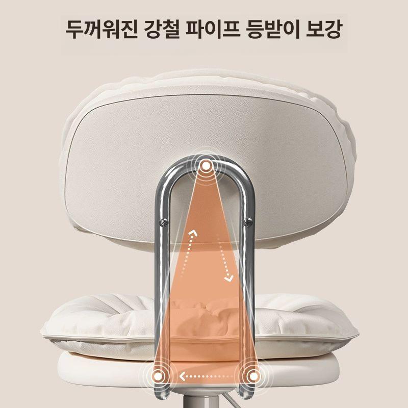 높은 화장대의자 스툴 등받이 나비의자 거실 등받이화이트 파우더룸 레더 홈바의자 엔틱 화장대 베이지화이트 38.5cm 바닥판 C - 상세 이미지 3