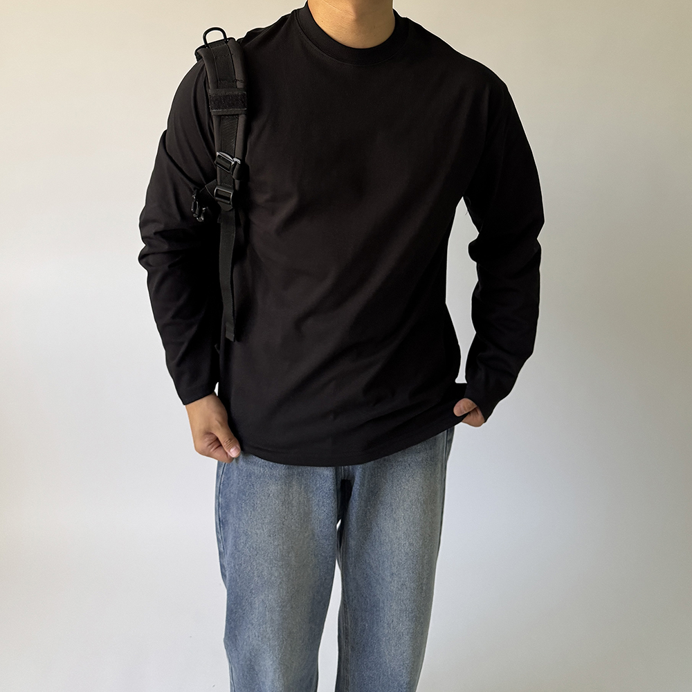 1+1 쭉티 남자레이어드티 무지긴팔티 - 상세 이미지 4