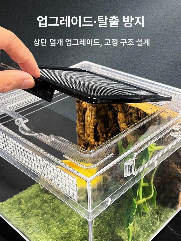 대형 투명 아크릴케이지 사육장 아크릴 파충류 곤충 사육상자 도마뱀 양서류 놀이터 사육 조경 마스터 P03 40x20x25 - 상세 이미지 3